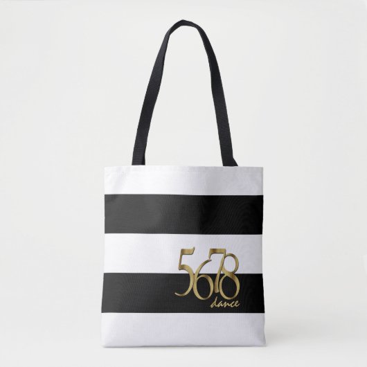 Modern Dance Tempo Reken op Stripes Patroon Tote Bag (Voorkant)