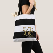 Modern Dance Tempo Reken op Stripes Patroon Tote Bag (Dichtbij)