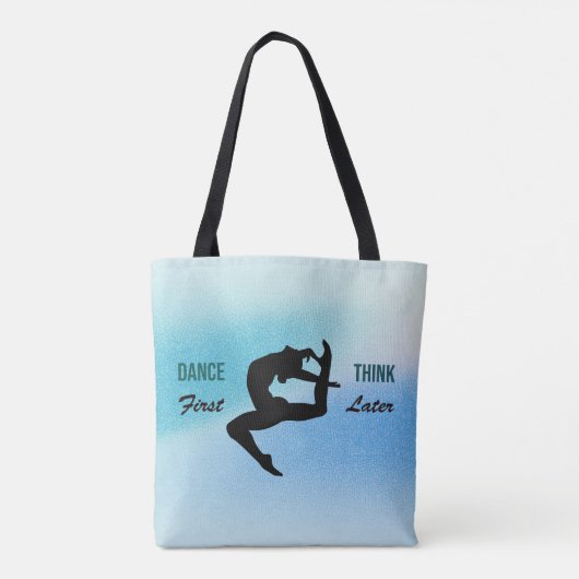Modern Dancer Silhouette & Quote Canvas tas (Achterkant)
