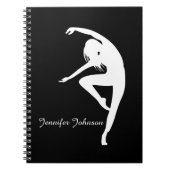 Modern Dancer Silhouette Zwart en Wit II Notitieboek (Voorkant)