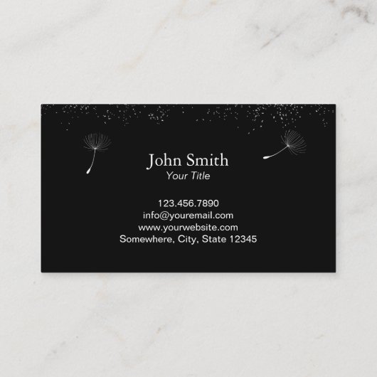 Modern Dandelion Bgloing fotograaf Visitekaartje (Achterkant)