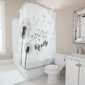 Modern Dandelion BREATHE Inspirerend Quote Douchegordijn (In situ)