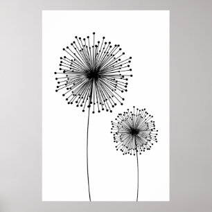 Modern Dandelion Flower CUSTOM COLOR Poster