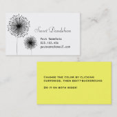 Modern Dandelion Flower CUSTOM COLOR Visitekaartje (Voorkant / Achterkant)