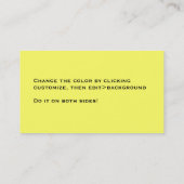 Modern Dandelion Flower CUSTOM COLOR Visitekaartje (Achterkant)