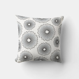 Modern Dandelion Flower Pattern in Grey Kussen