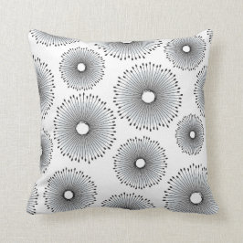 Modern Dandelion Flower Pattern in Grey Kussen