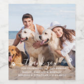 Modern Dank je aangepast foto-hondenweddenschap Wijn Etiket (Enkel label)