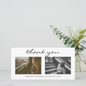 Modern Dank je Afstuderen Foto Collage Bedankkaart (Staand voorkant)