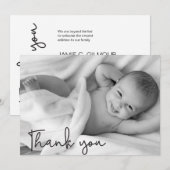 Modern Dank je Baby Foto geboorteaankondiging Aankondiging (Voorkant / Achterkant)
