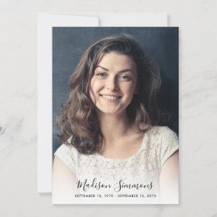 Modern Dank je begrafenisfotosympathie Grief Bedankkaart