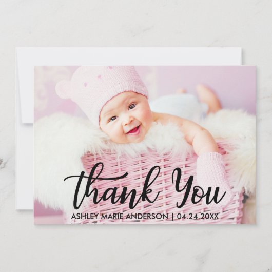 Modern Dank je nieuwe baby Bedankkaart (Voorkant)