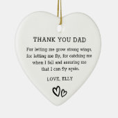 Modern Dank je papa zwarte hand getekende harten Keramisch Ornament (Rechts)