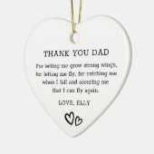 Modern Dank je papa zwarte hand getekende harten Keramisch Ornament (Links)