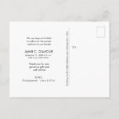 Modern Dank je script Baby Boy Foto geboorte Aankondigingskaart (Achterkant)