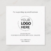 Modern dank je script minimaal wit kortingskaartje (Achterkant)