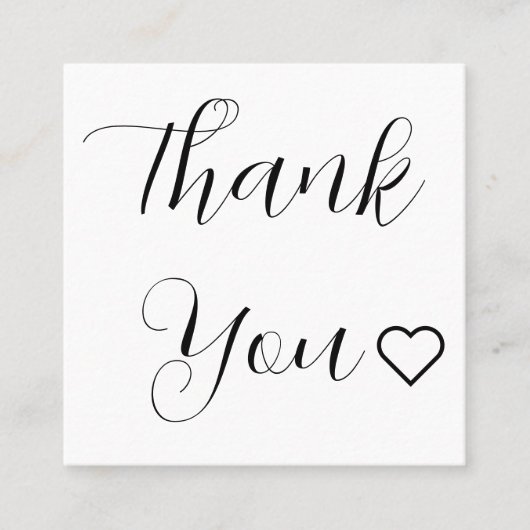 Modern dank je script minimaal wit kortingskaartje (Voorkant)