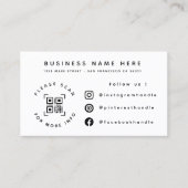 Modern Dank je Script QR Code Business Socials Visitekaartje (Voorkant)