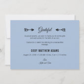 Modern Dank je wel Foto College Stats Flat Birth Aankondiging (Achterkant)