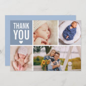 Modern Dank je wel Foto College Stats Flat Birth Aankondiging (Voorkant / Achterkant)