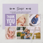 Modern Dank je wel Foto College Stats Flat Birth Aankondiging (Voorkant / Achterkant)