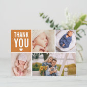 Modern Dank je wel Foto College Stats Flat Birth Aankondiging (Staand voorkant)