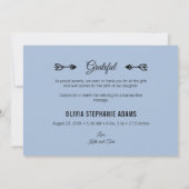 Modern Dank je wel Foto College Stats Flat Birth Aankondiging (Achterkant)