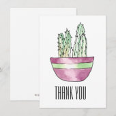 Modern Dank je wel, gespannen Cactus Flat Kaart (Voorkant / Achterkant)