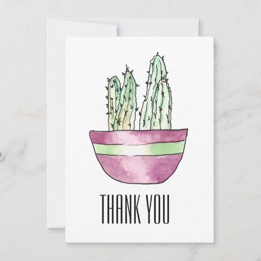 Modern Dank je wel, gespannen Cactus Flat Kaart (Voorkant)
