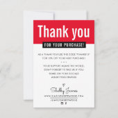 MODERN DANK U aankoop insert helder rood Bedankkaart (Voorkant)