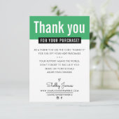 MODERN DANK U aankoop invoegen kelly groen Bedankkaart (Staand voorkant)