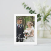 Modern dank u bruiloft foto briefkaart (Staand voorkant)