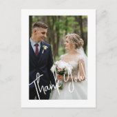 Modern dank u bruiloft foto briefkaart (Voorkant)