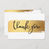 MODERN DANK U chique hand geletterde gouden borste Bedankkaart (Voorkant / Achterkant)