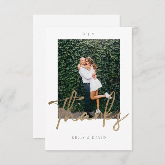 Modern Dank u de Foto van het Bouw van het Manuscr Bedankkaart (Voorkant / Achterkant)