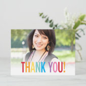 MODERN DANK U eenvoudige blokkapitalen kleurrijk Bedankkaart (Staand voorkant)