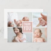 Modern Dank u en de Foto's van de Aankondiging van Briefkaart (Voorkant / Achterkant)