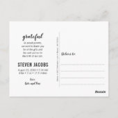 Modern Dank u en de Foto's van de Aankondiging van Briefkaart (Achterkant)