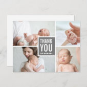 Modern Dank u en de Foto's van de Aankondiging van Briefkaart (Voorkant / Achterkant)