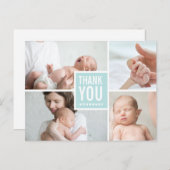 Modern Dank u en de Foto's van de Aankondiging van Briefkaart (Voorkant / Achterkant)