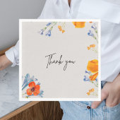 Modern Dank u Floral Nastartium Blue Botanical Servet