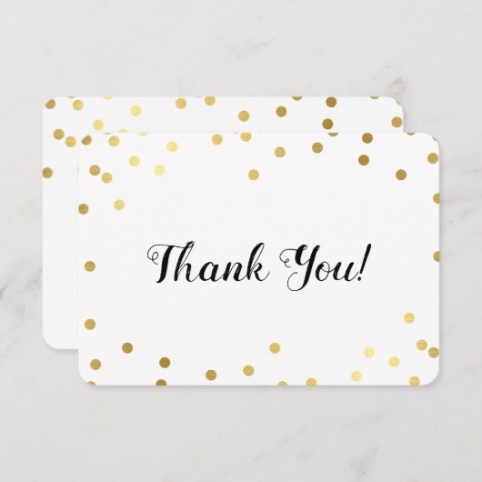 MODERN DANK U glamoureuze luxe gouden confetti spo Bedankkaart (Voorkant / Achterkant)