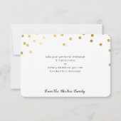 MODERN DANK U glamoureuze luxe gouden confetti spo Bedankkaart (Achterkant)