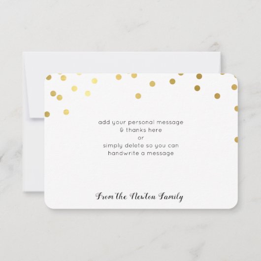 MODERN DANK U glamoureuze luxe gouden confetti spo Bedankkaart (Achterkant)