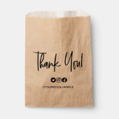 Modern dank u handgeschreven script Social Handle Bedankzakje (Voorkant)