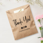 Modern dank u handgeschreven script Social Handle Bedankzakje (Gezegeld)