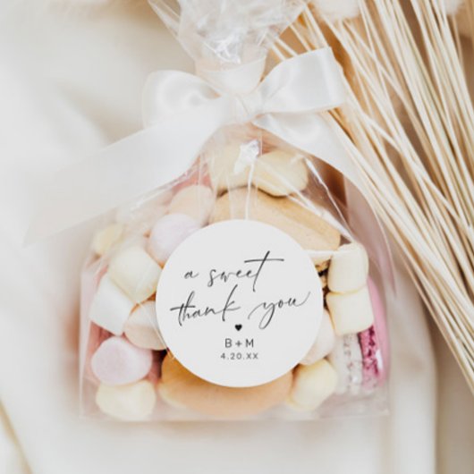 Modern Dank u Hart Bruiloft Ronde Sticker