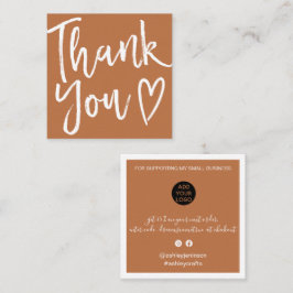 Modern dank u het manuscriptorde minimum terracott vierkante visitekaartje