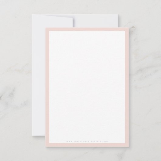 MODERN DANK U klant insert schattig blush roze Bedankkaart (Achterkant)