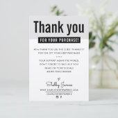 MODERN DANK U klant invoegen schattig zwart kraft Bedankkaart (Staand voorkant)